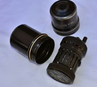 Vintage Curta Calculator Type 1,  No.  34354 Black metal container Slight wear 4