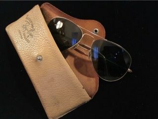 Vintage Bausch & Lomb Ray Ban Aviator Sunglasses Gold - Filled Frame W/orig.  Case