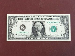 1988 $1 Federal Reserve Error Note Rare 2 Digit Mismatched Star Cu