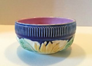 Majolica Lily Pattern Low Bowl C.  1880 