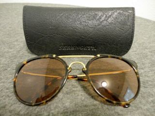Vintage Serengeti Wickets Tortoise Frame Sunglasses Corning Lens,  Case -