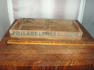 Vintage Small Kraft Wood Philadelphia Brand Cream Cheese Box 9 1/4 X 4 3/4