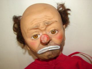 Vintage 1950’s Emmett Kelly Weary Willie Clown Doll Baby Barry Toy Co.  NYC 22 IN 2