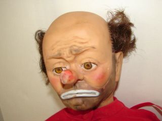 Vintage 1950’s Emmett Kelly Weary Willie Clown Doll Baby Barry Toy Co.  NYC 22 IN 5