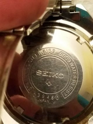 VTG 1970 Seiko 6139 - 6009 Auto Chronograph Pepsi Matte Black Suwa 17J Dial Watch 6