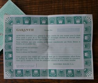 Very Rare Vintage Late 70s/80s Blank Rolex Daytona Sub Certificate Guarantee