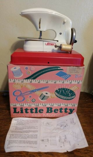 Vintage Little Betty Toy Sewing Machine & Instructions