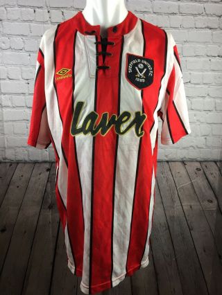 Sheffield United Home Shirt 1992 - 1994 Laver Umbro Rare Players Jersey 2 See Des