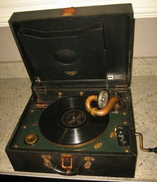 Antique Victor Orthophonic Portable Victrola Phonograph Record Player