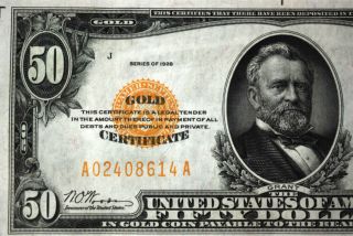 Fr 2404 1928 $50 Gold Certificate Gorgeous Rare Us Currency Crisp Looks Uncirc