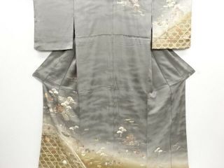 3849474: Japanese Kimono Vintage Houmongi / Kinsai / Fubako (letter Box) & Shochi