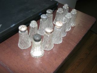 Cut Glass 2 " Tall Salt And Pepper Shakers (6 Pair)