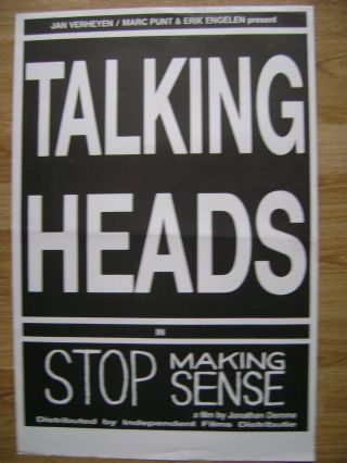 Vintage 1984 Talking Heads Movie Poster Jonathan Demme