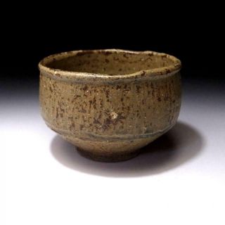 ZA5: Vintage Japanese Pottery Tea Bowl,  Seto Ware with wooden box,  WABI SABI 2