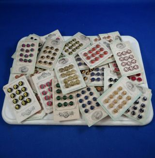 400 Vintage Czech Glass Buttons On Cards