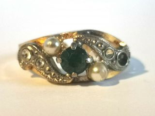 Lovely Antique Art Deco Gold Tone Ring - Metal Detecting Find
