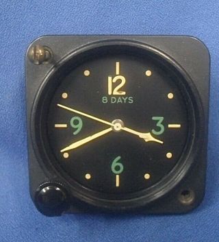 Wwii Us Army Aircraft Cockpit 8 Day Clock Elgin