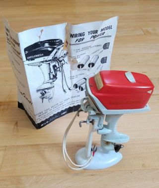 Vintage K&o 1957 Scott Atwater Toy Outboard Motor W/stand And Sheet