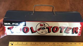 Vintage Mr.  Fixer Toy Toolbox - Metal R & S Toy Manufacturing,  Brooklyn York