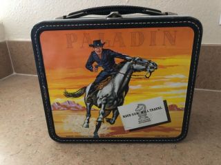 Vintage 1960 Aladdin Paladin Have Gun Will Travel Metal Lunch Box With Thermos