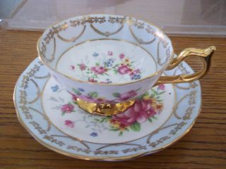 Vintage Regency Bone China England Pink Cabbage Rose Tea Cup And Saucer