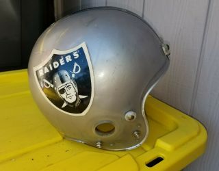 Oakland Raiders Marietta Clear Shell Vintage Game Worn Football Helmet 