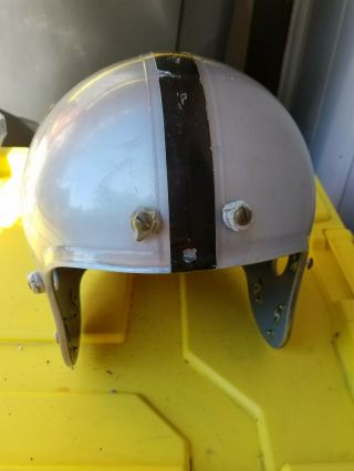 OAKLAND RAIDERS Marietta Clear Shell Vintage Game Worn Football Helmet ' 72 2