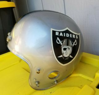 OAKLAND RAIDERS Marietta Clear Shell Vintage Game Worn Football Helmet ' 72 3