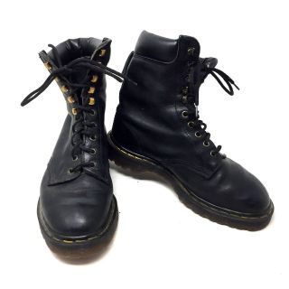 Dr.  Doc Martens Black Leather Boots England Vtg Women 