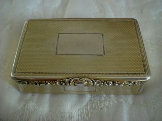 Solid Sterling Silver English Hallmarked William Iv 1834 Birmingham Snuff Box