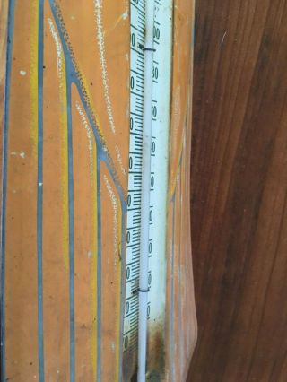 Vintage 1950 ' s Orange Crush Bottle Thermometer Sign 3