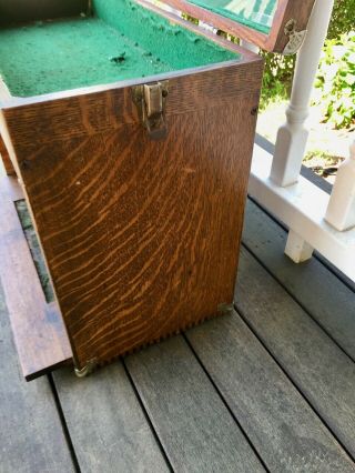 VINTAGE OAK GERSTNER MACHINIST CHEST Box Cabinet 11 Drawers,  Key, 5