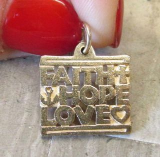 James Avery 14kt Solid Yellow Gold Faith Hope Love Pendant 4.  3grams Cs - 155