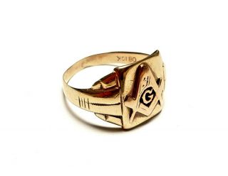 Ob Masonic Ring 10k Ostby Barton Art Deco Freemason Ring Size 10
