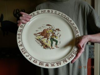 Vtg Wallace China Calif.  Rodeo Pattern 13 " Round Serving Platter Str Till Goodan