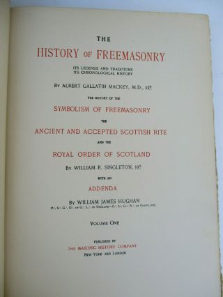 History of Freemasonry Set Vintage Legend Tradition Masonic History Mackey 1920 4