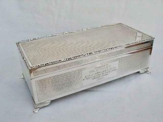 Outstanding Sterling Silver Cigarette Box By Harman Brothers Birmingham 1985