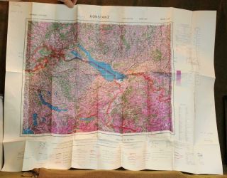 Vintage Ww2 1943 Us Army/army Air Us War Office Germany First Edition Paper Map