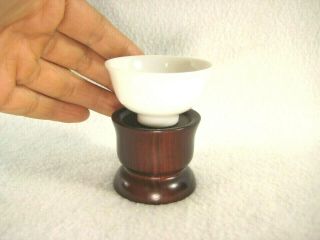 VINTAGE JAPANESE c.  1930 LACQUER ROSE WOOD BUTSUDAN BUDDHIST SAKE CUP STAND 2