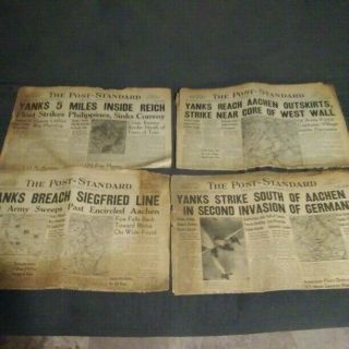 Wwii Newspapers,  1944,  September,  12,  13,  14,  16.  2nd,  Invasion Of Germany,  Aachen