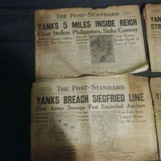 WWII NEWSPAPERS,  1944,  SEPTEMBER,  12,  13,  14,  16.  2ND,  INVASION OF GERMANY,  AACHEN 3