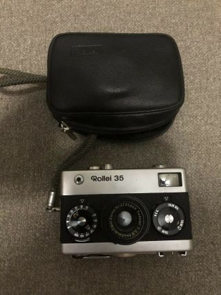 Rollei 35 35mm Film Camera Made In Germany 40mm Carl Zeiss Lens Vintage