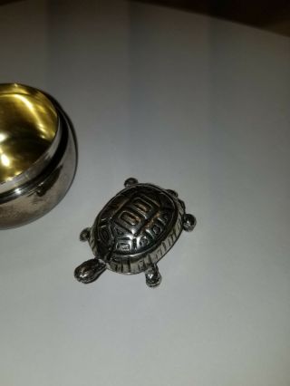 Tiffany Co Sterling Silver Pill Box Turtle Made In Italy Very Rare