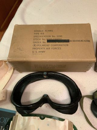 2 Vintage WWII USAAF Polaroid Flying Goggle Type B - 8 5