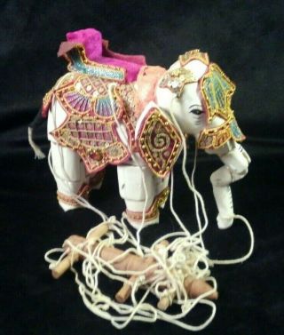 Vintage Thai Burmese Marionette Elephant Puppet String