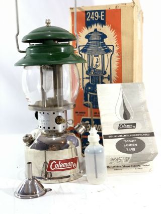 Vintage Chrome Coleman 249e 249 E Kerosene Lantern 6 1968 - 1970 Canada