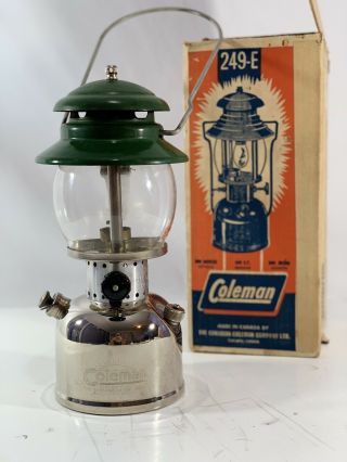 Vintage Chrome Coleman 249e 249 E Kerosene Lantern 6 1968 - 1970 Canada 2