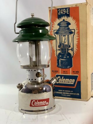 Vintage Chrome Coleman 249e 249 E Kerosene Lantern 6 1968 - 1970 Canada 3