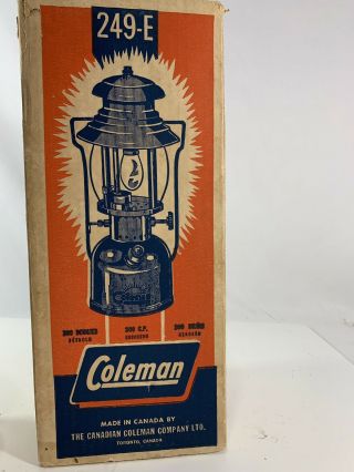 Vintage Chrome Coleman 249e 249 E Kerosene Lantern 6 1968 - 1970 Canada 8