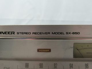 Pioneer SX - 650 Vintage Stereo Receiver Good 3